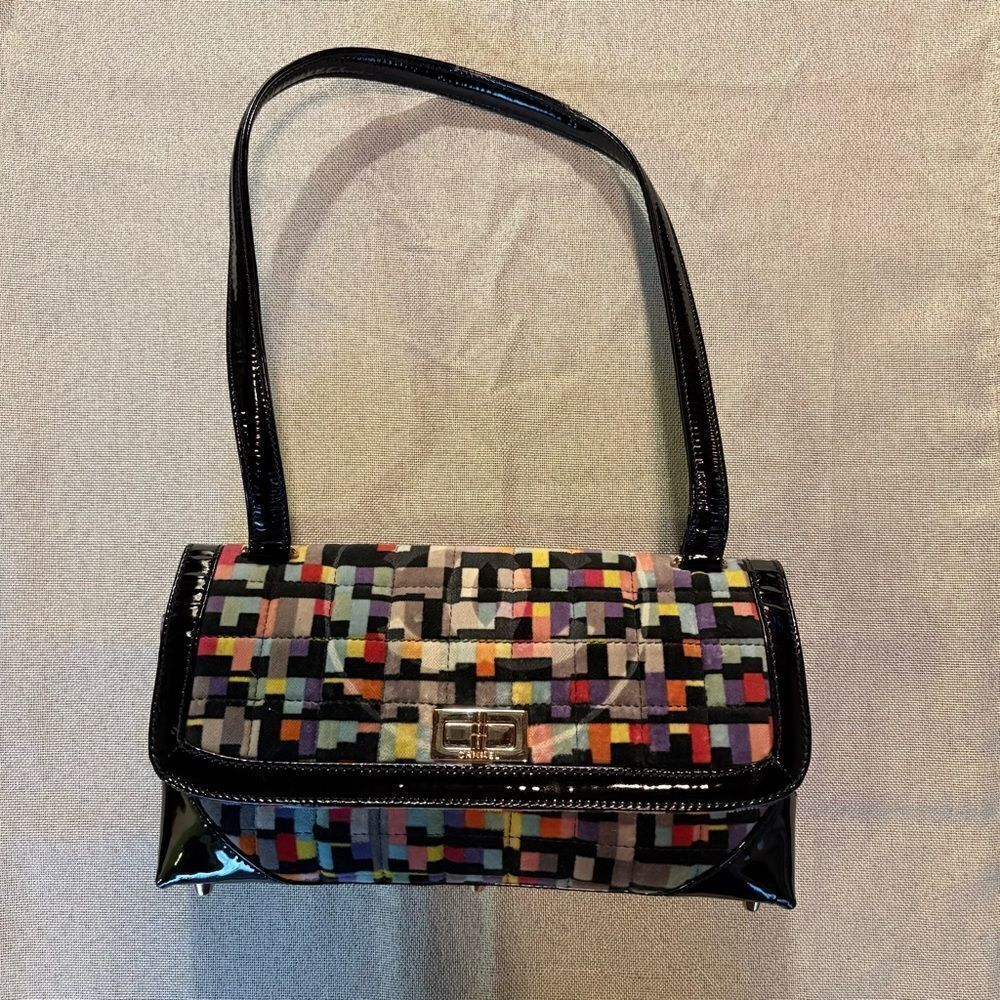 CHANEL Multicolor Mademoiselle Velvet Shoulder Bag, Patent Trim & CC Turn-Lock - Picture 10 of 16